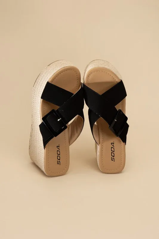 MANTA ESPADRILLE PLATFORM SLIDES