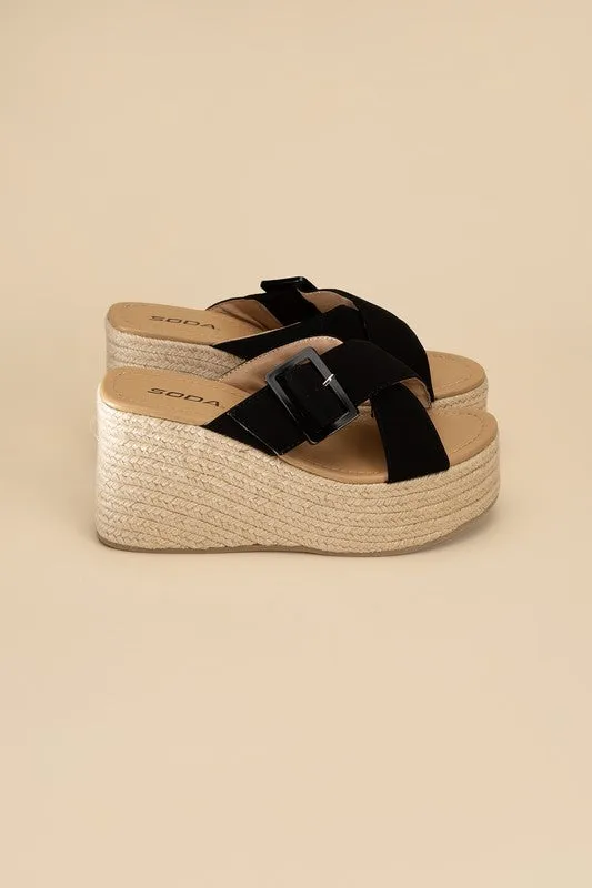 MANTA ESPADRILLE PLATFORM SLIDES