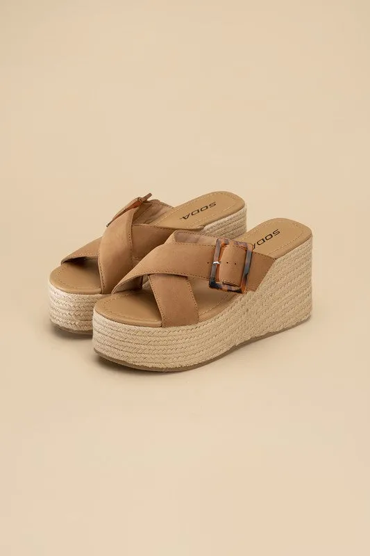 MANTA ESPADRILLE PLATFORM SLIDES