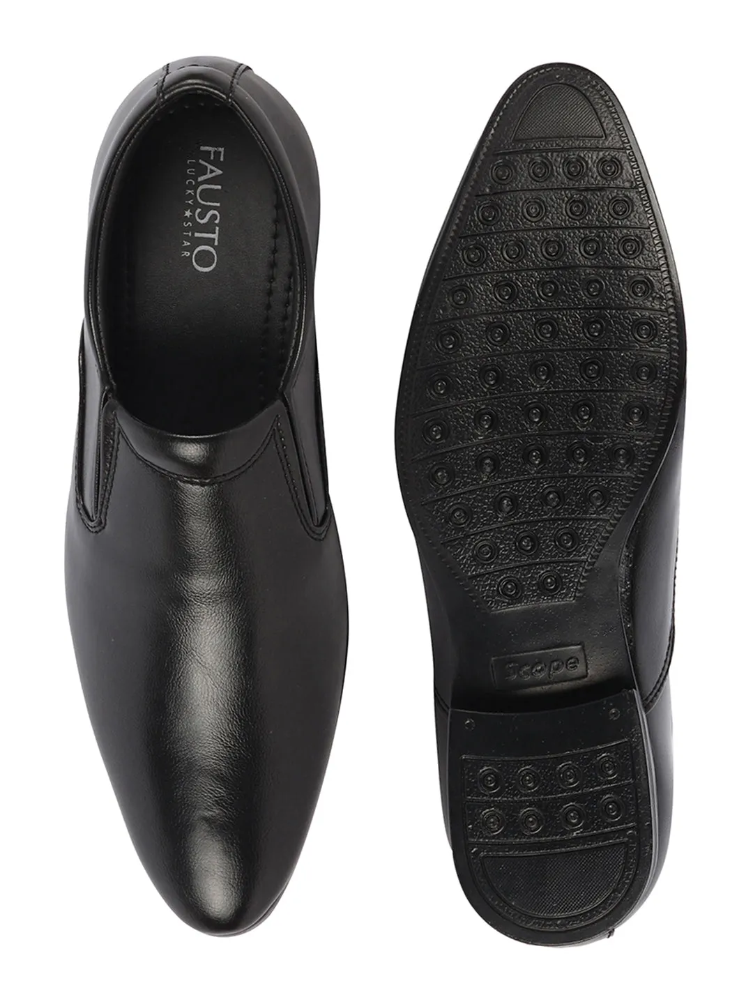 Men Black Formal Office Meeting Slip On Shoes