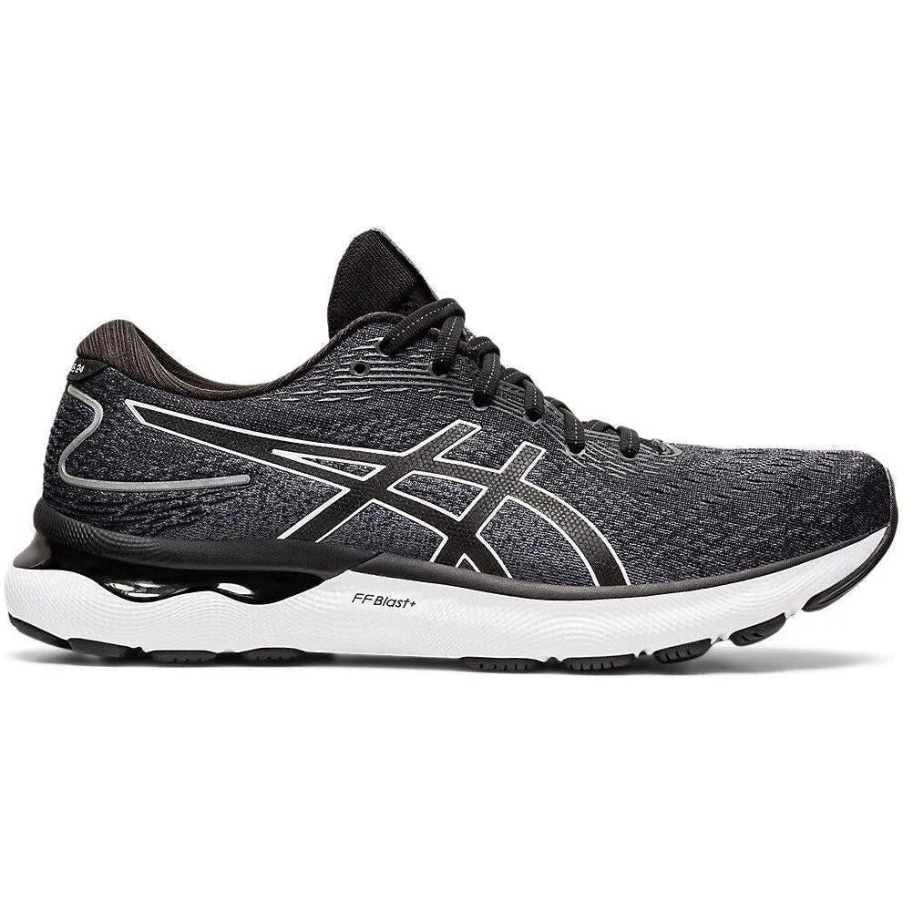 Men's Asics Gel-Nimbus 24, Black/White, 9 2E Wide