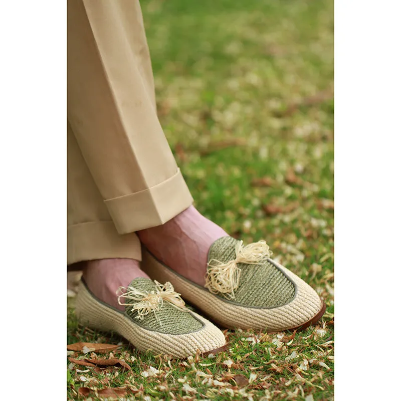 Men's Linen Tassel Loafers