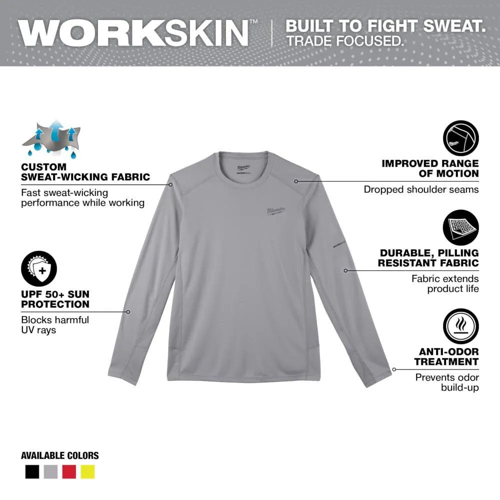 Milwaukee 415G-M WORKSKIN Lightweight Performance Shir, Gray, Medium - Long Sleeve