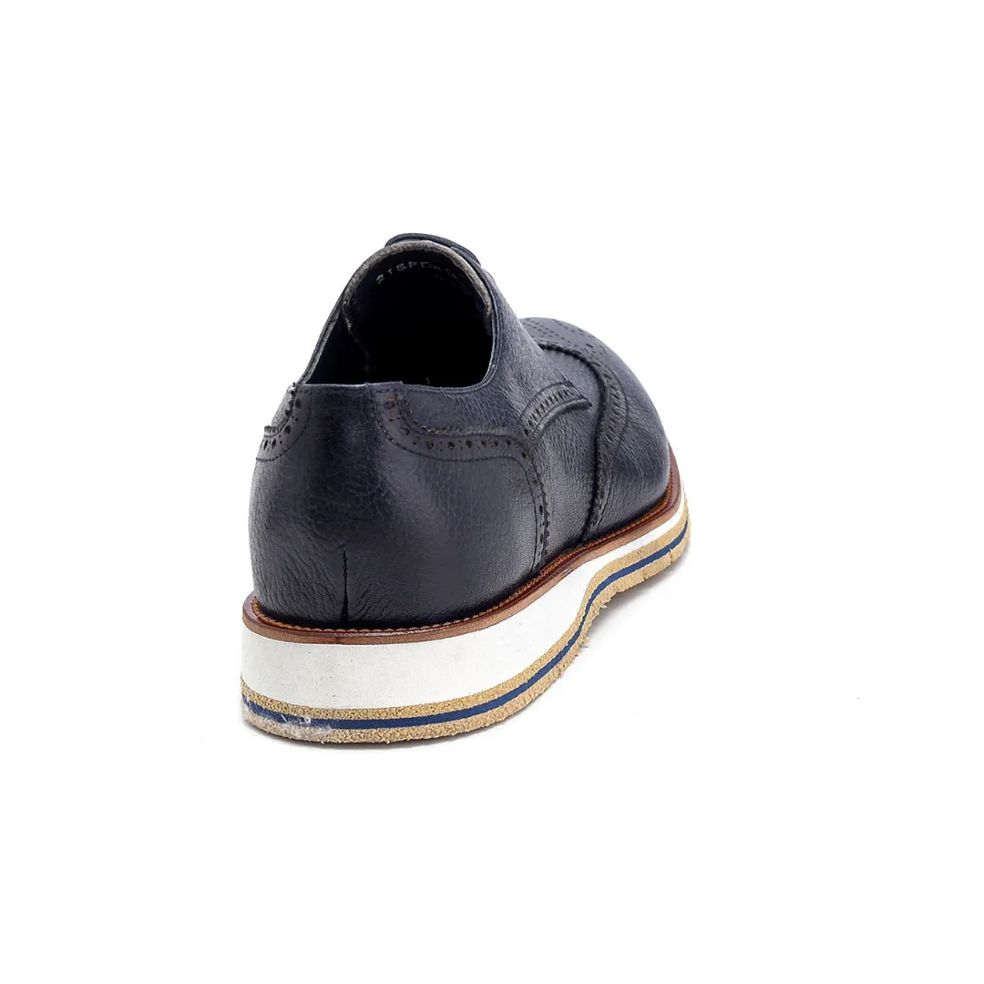 Navy Blue Men Casual Leather Shoe