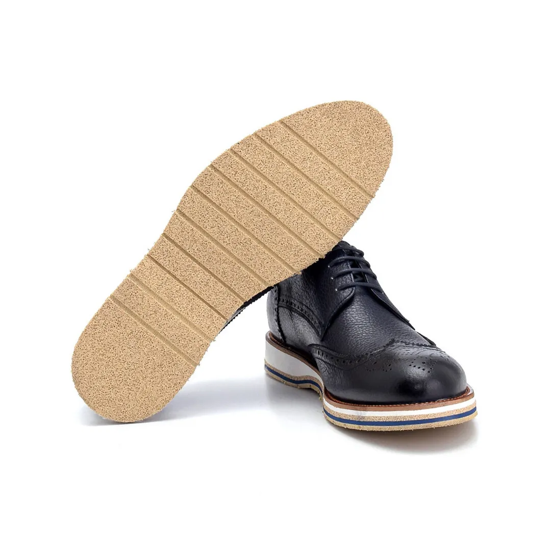 Navy Blue Men Casual Leather Shoe