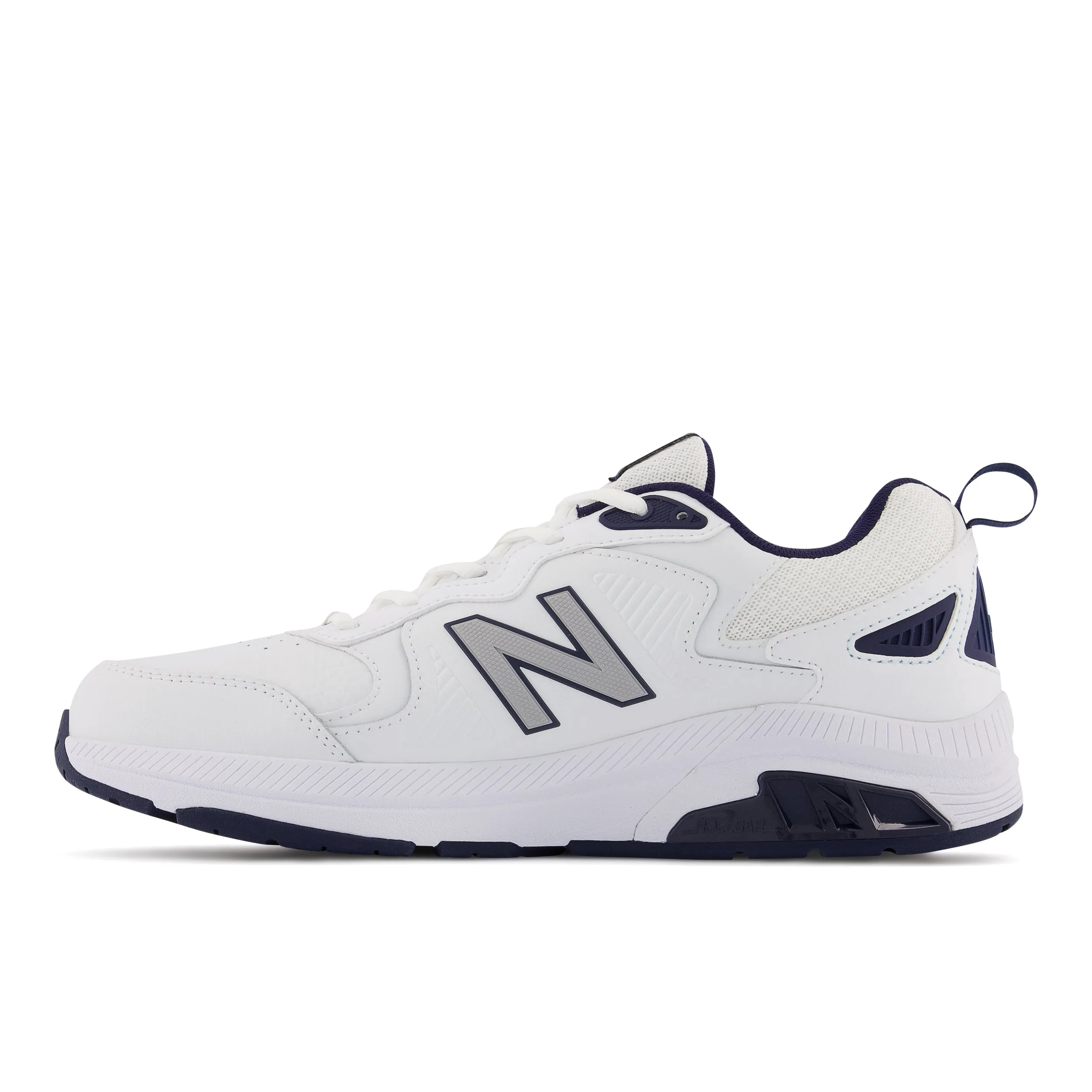 New Balance Men's MX857v3 in White with Navy and Rain Cloud