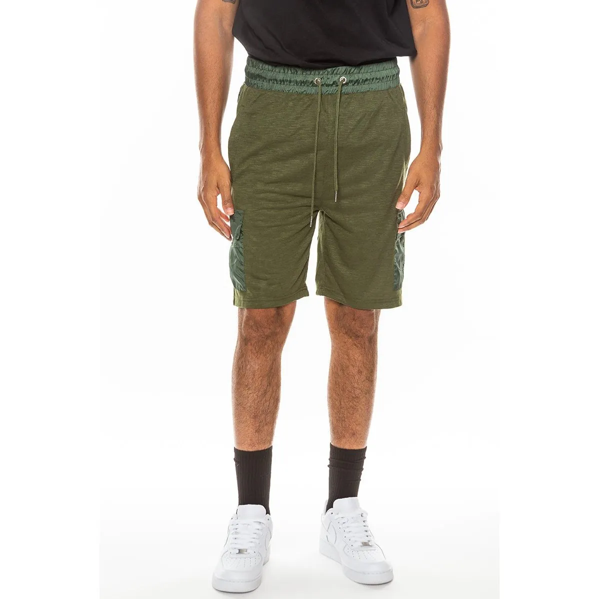 Olive Lightweight Slub Shorts