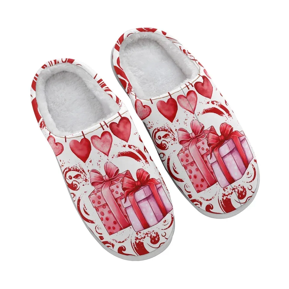 Personalized Love Collection Indoor Slipper, Custom Warm Fur Slipper, Gift for Valentine's Day