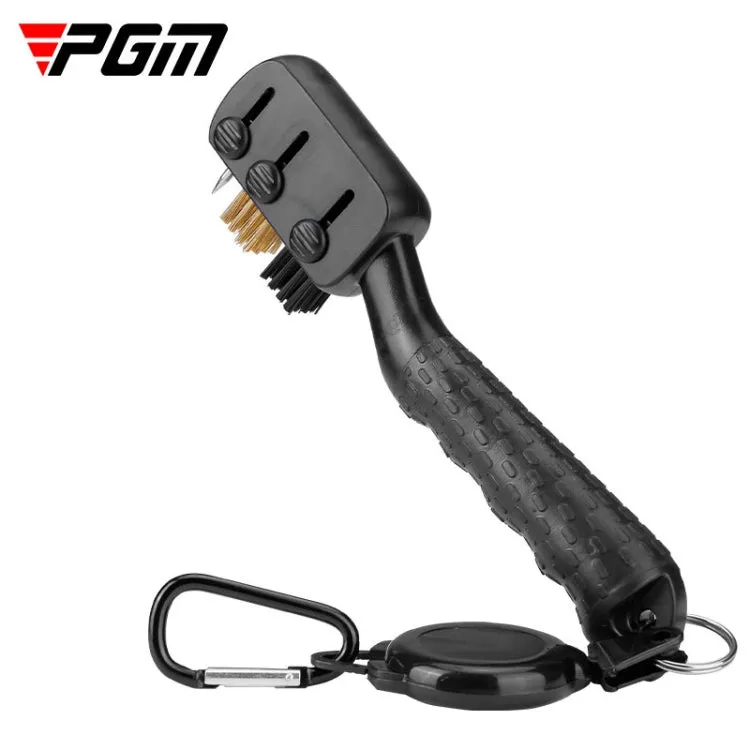 PGM SZ008 Golf Club Brush Retractable Multifunctional Cleaning Brush Golf Accessories(Black)