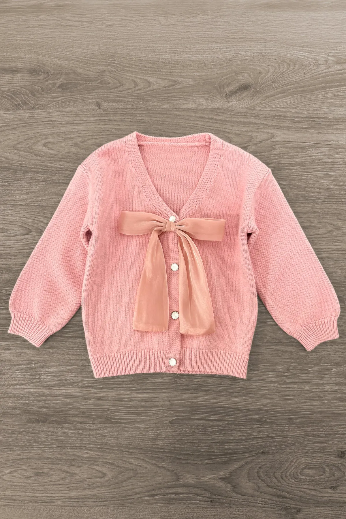 Pink Bow Sweater Cardigan