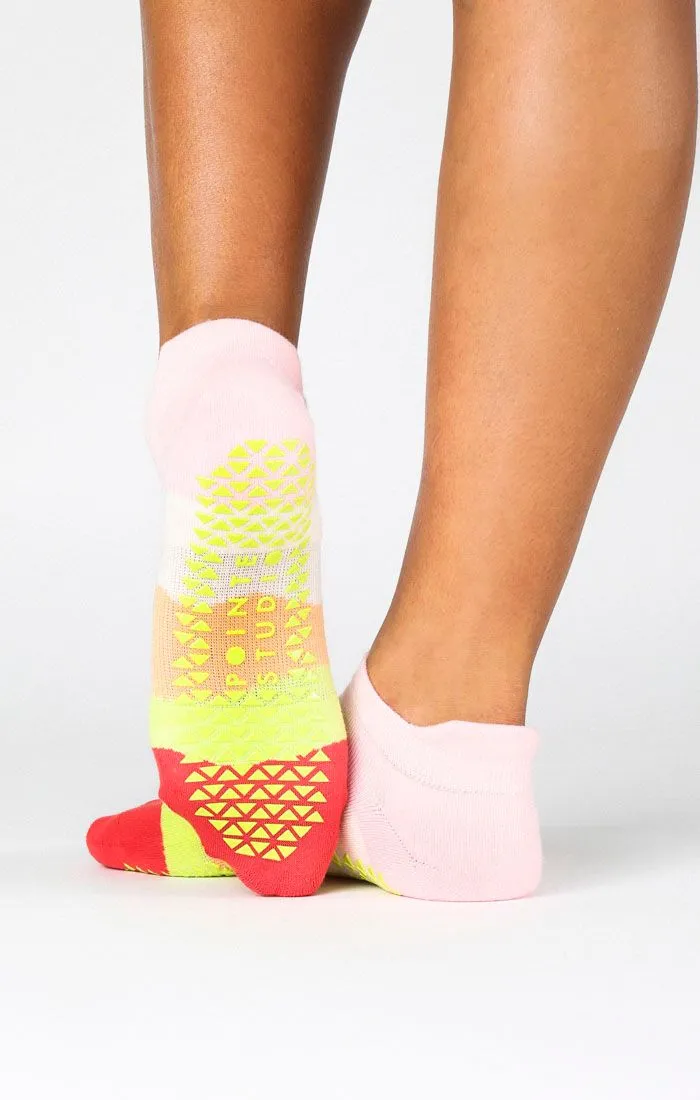 Pointe Studio Layered Stripe Full Foot Grip Sock