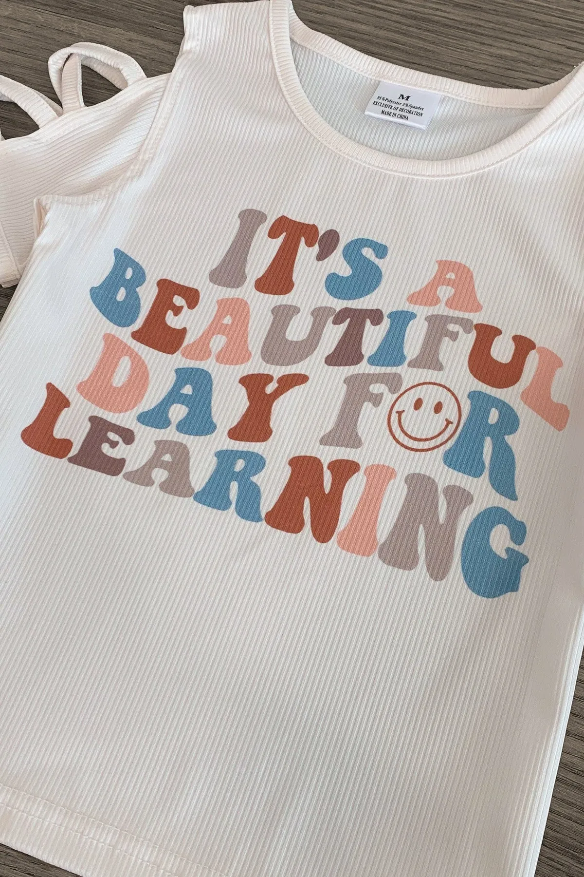 "It's A Beautiful Day For Learning" Pleather Short Set