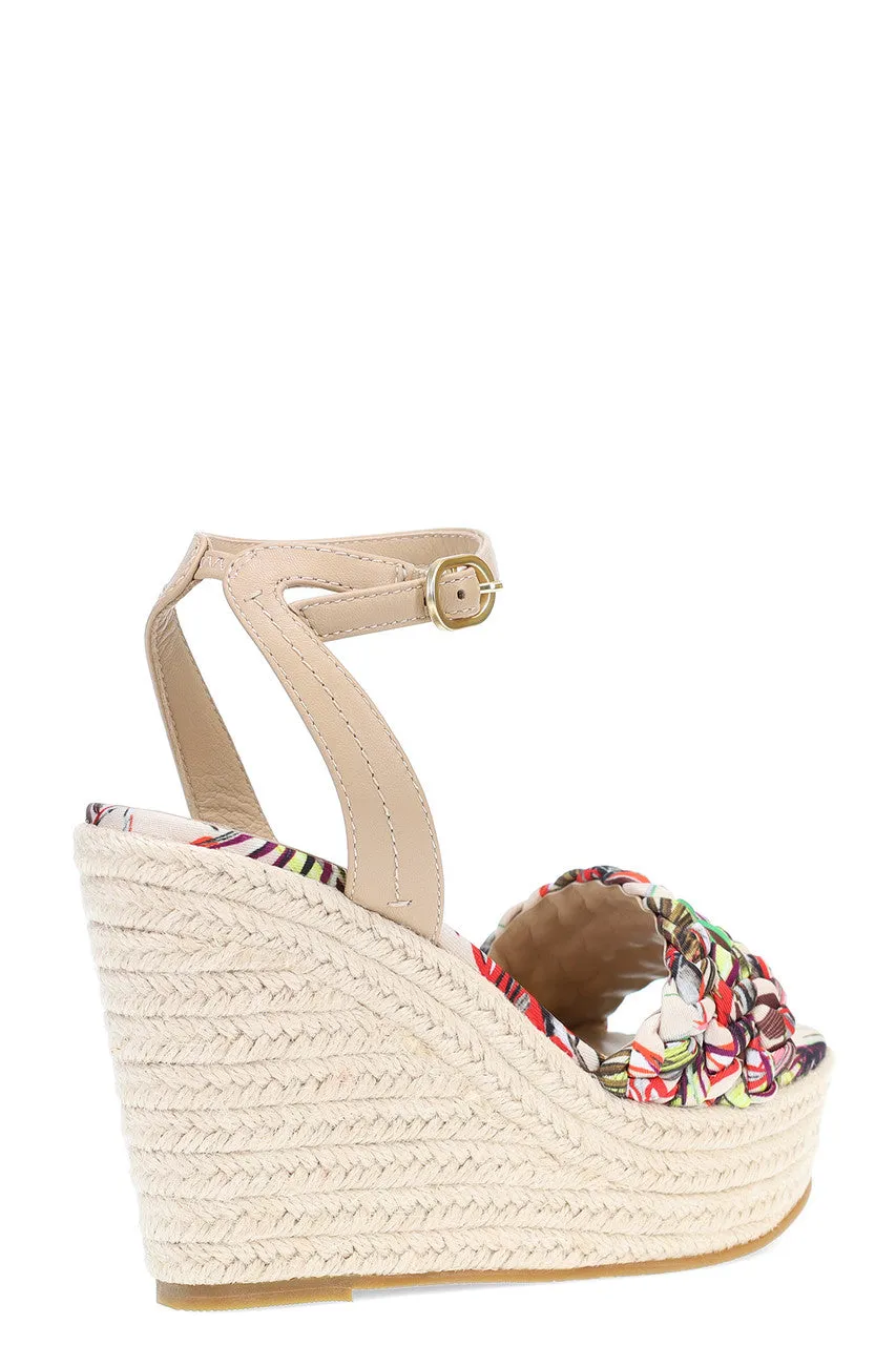 Rae Tropical Braided Wedge Sandals