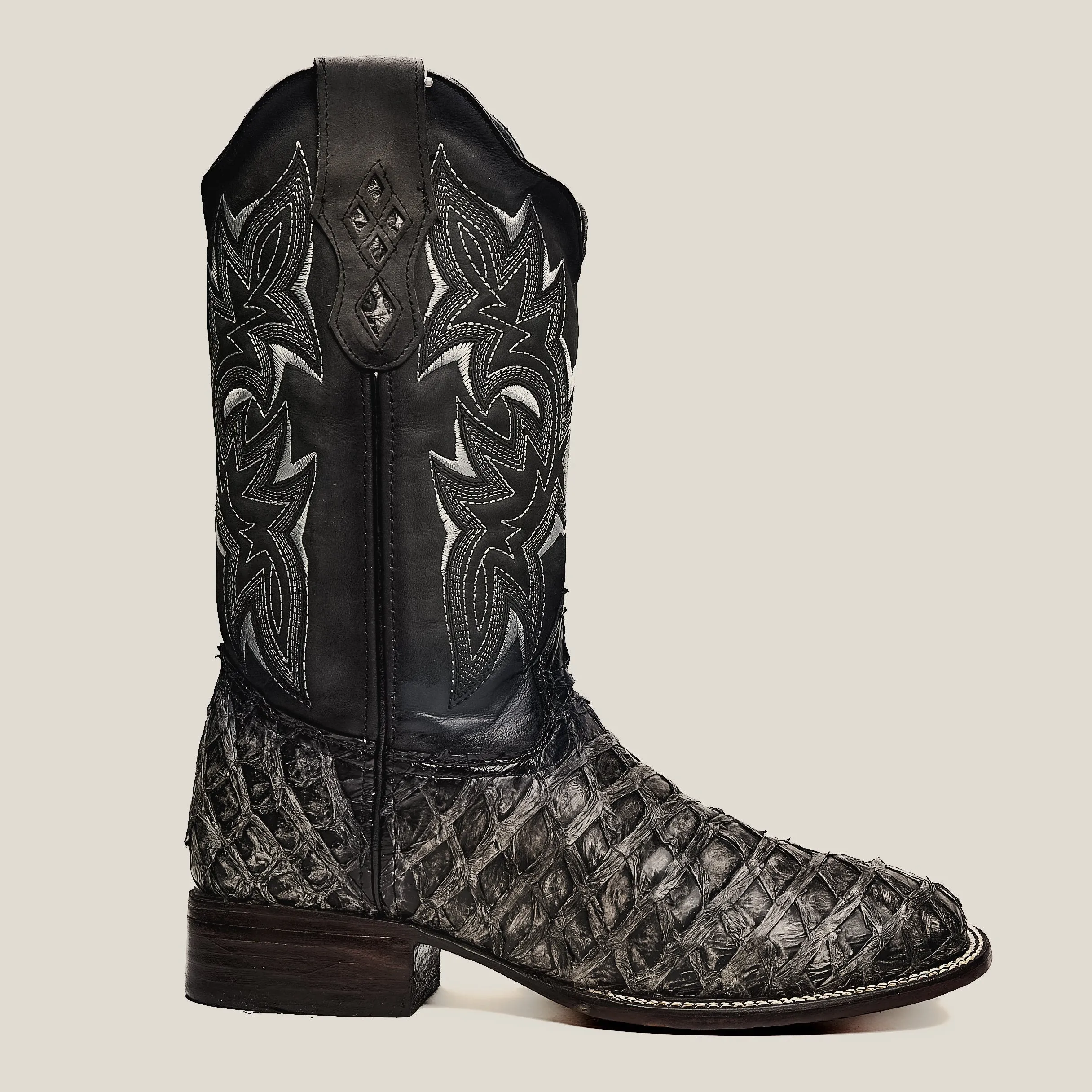 RC 761 Men's Original Pirarucu Monster Fish Boot, Square Toe, Western Boots, Double-Stitched Welt Construction