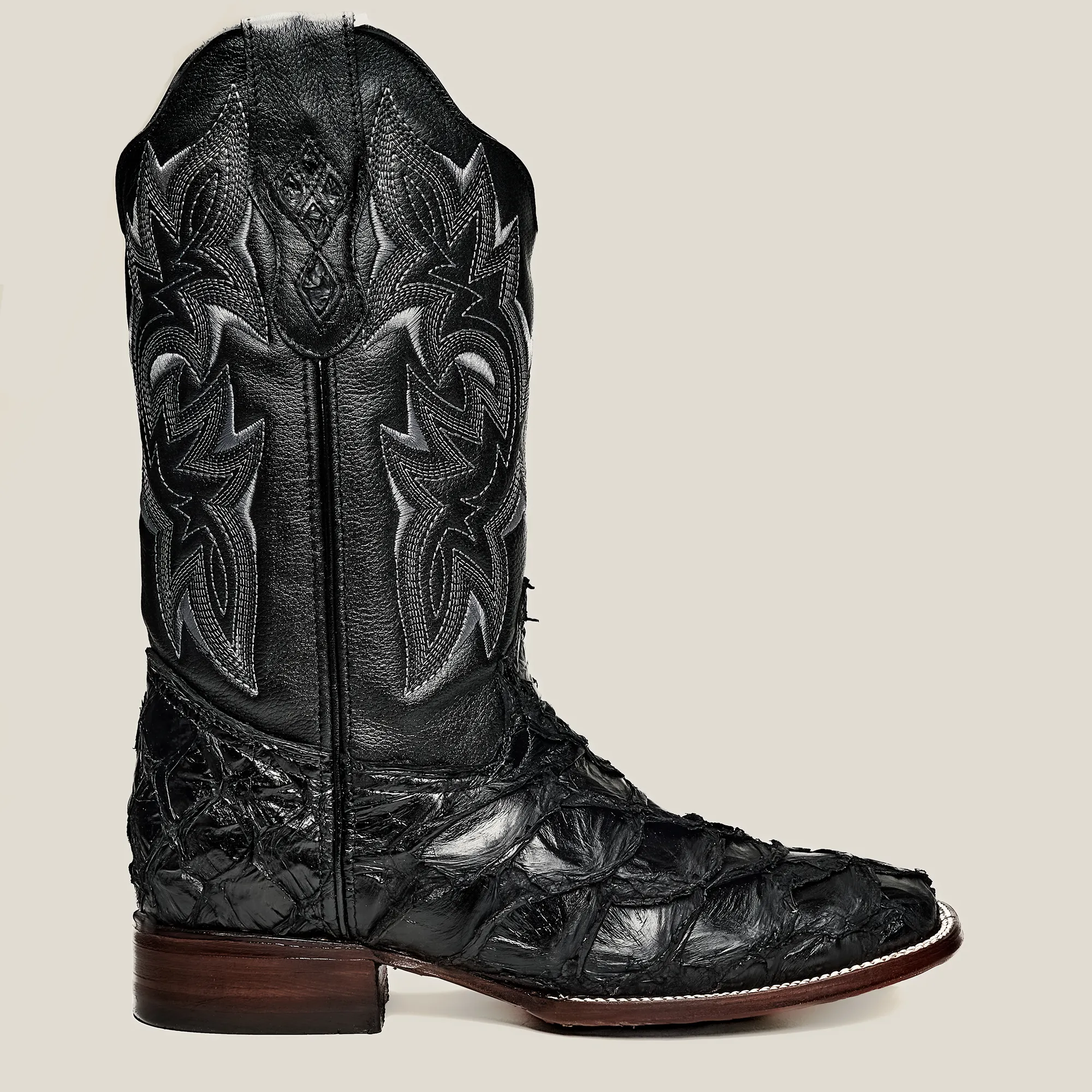 RC 761 Men's Original Pirarucu Monster Fish Boot, Square Toe, Western Boots, Double-Stitched Welt Construction