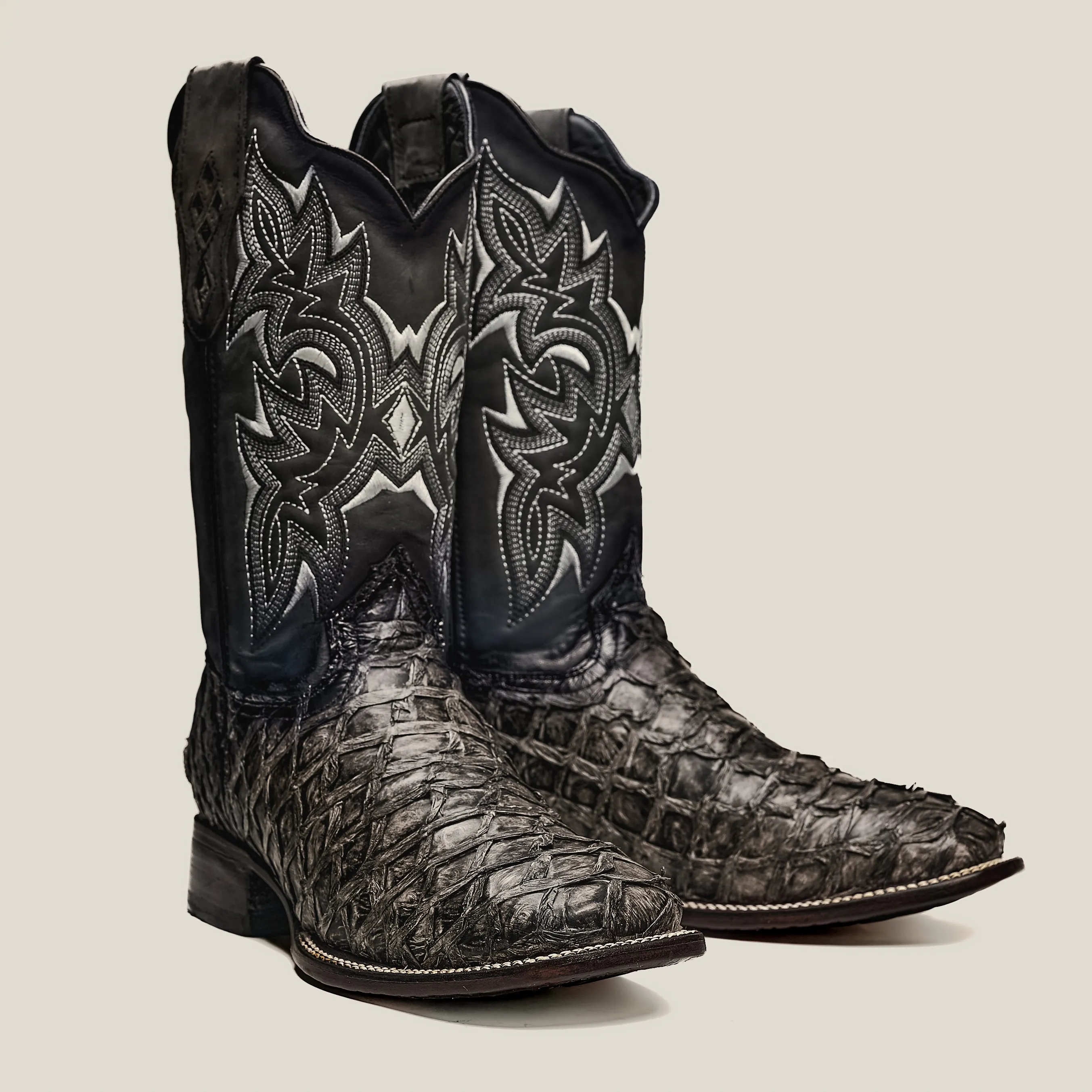 RC 761 Men's Original Pirarucu Monster Fish Boot, Square Toe, Western Boots, Double-Stitched Welt Construction