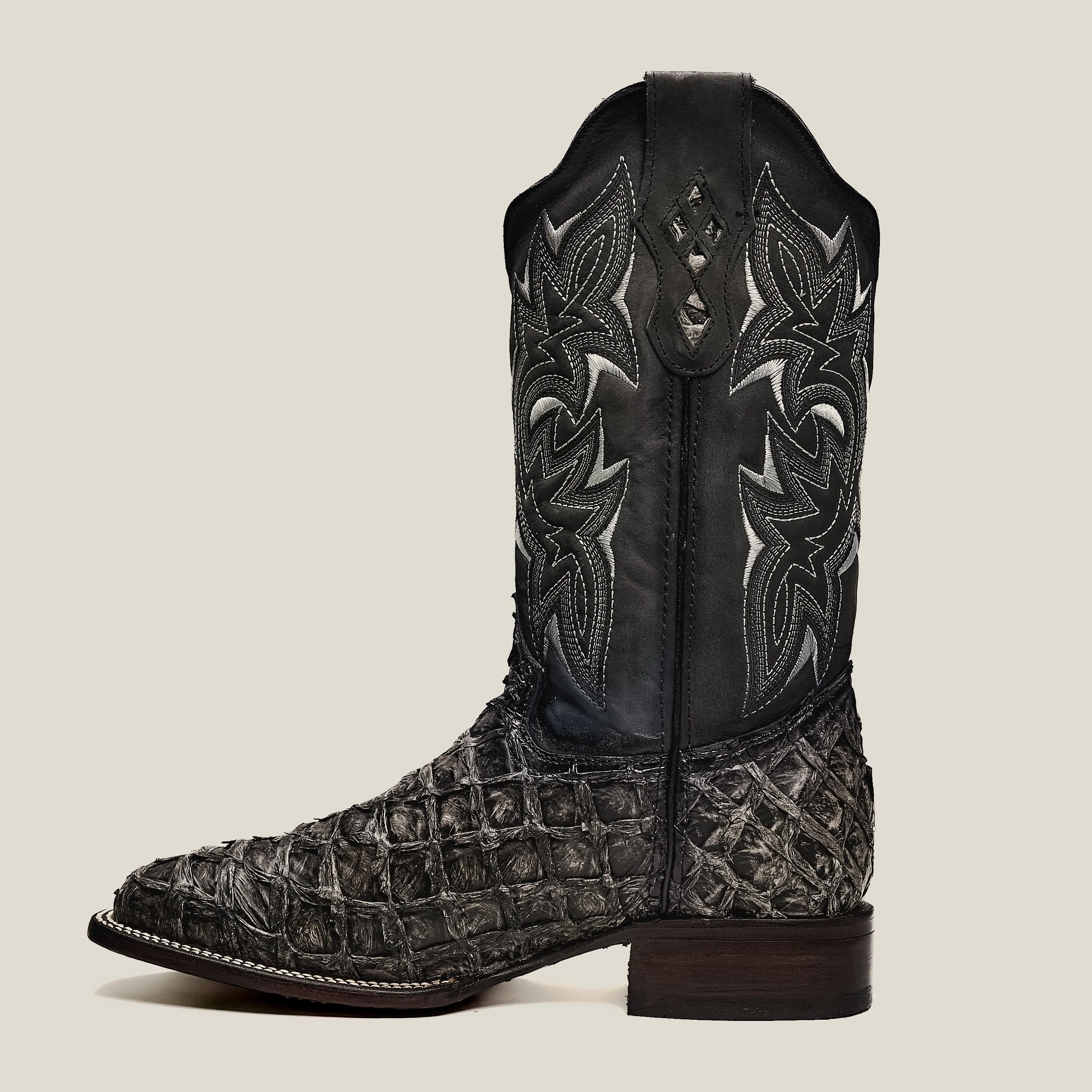 RC 761 Men's Original Pirarucu Monster Fish Boot, Square Toe, Western Boots, Double-Stitched Welt Construction