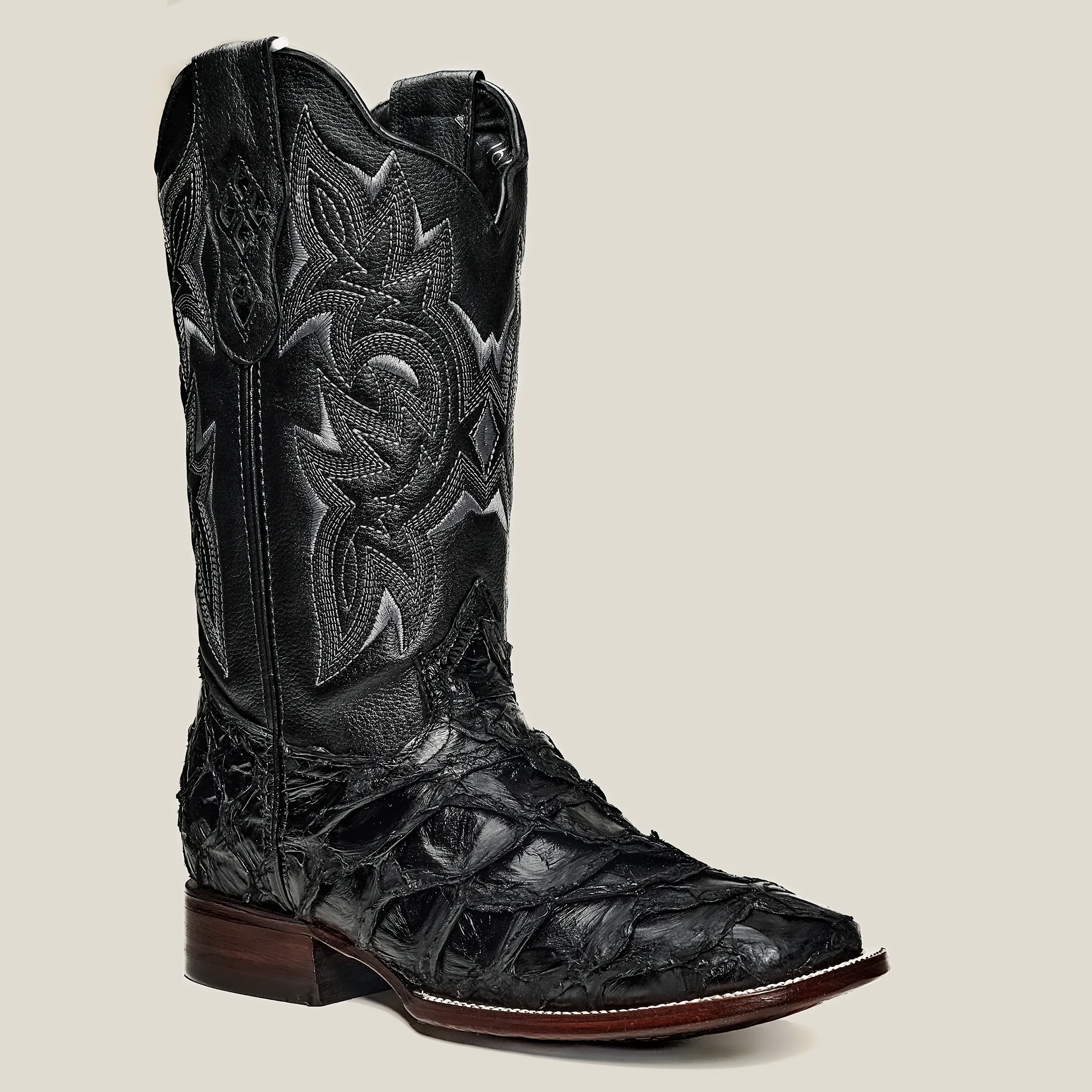 RC 761 Men's Original Pirarucu Monster Fish Boot, Square Toe, Western Boots, Double-Stitched Welt Construction