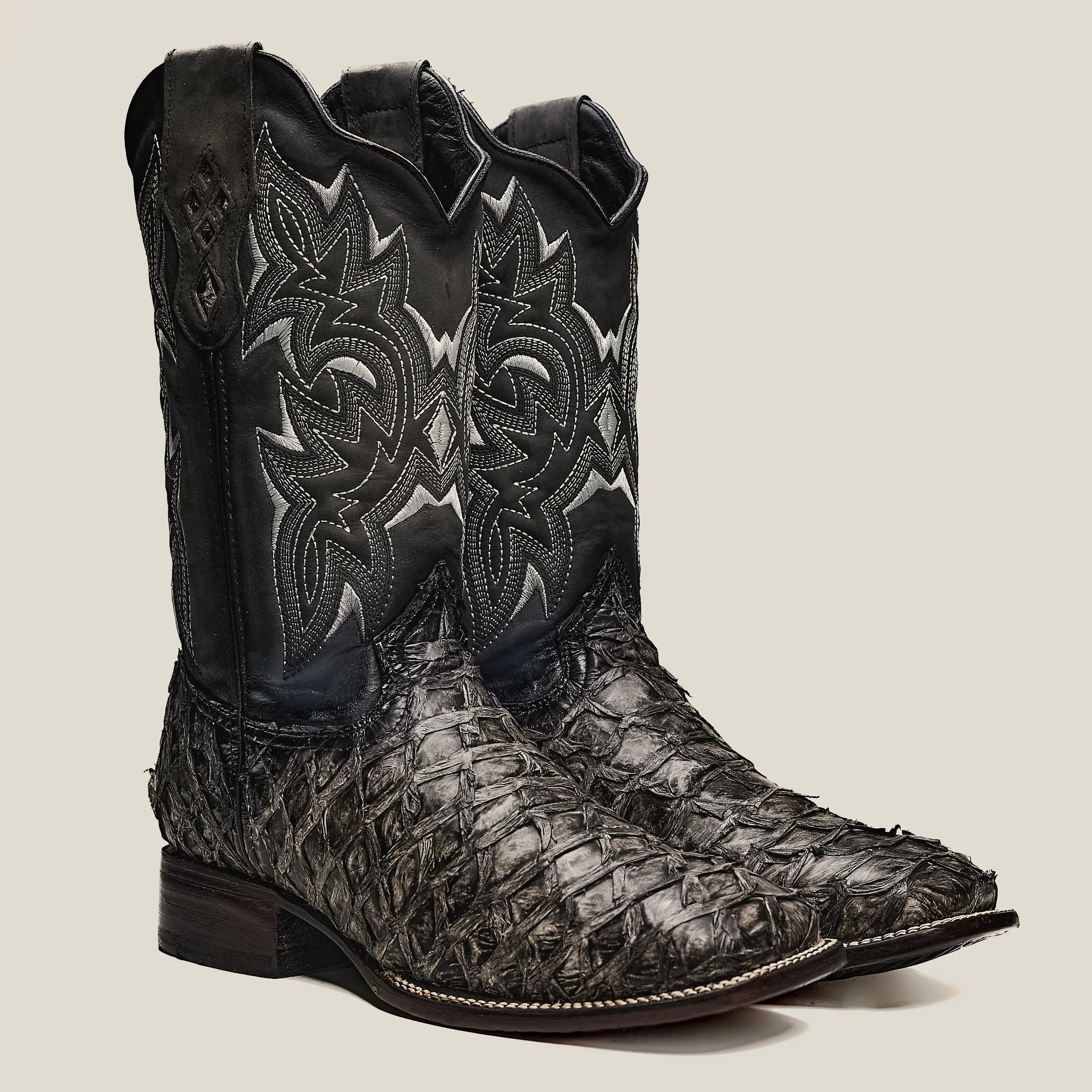 RC 761 Men's Original Pirarucu Monster Fish Boot, Square Toe, Western Boots, Double-Stitched Welt Construction