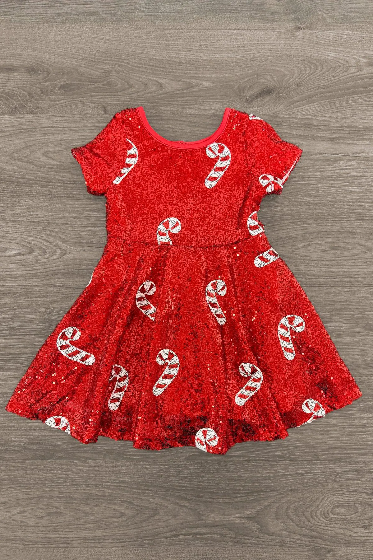 Red Sequin Candy Cane Dress