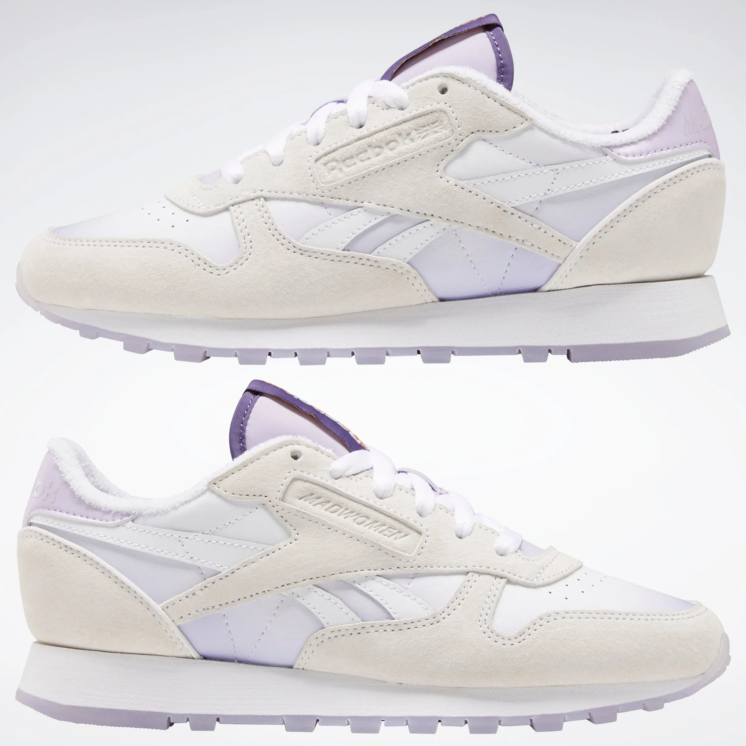 Reebok Footwear Men Madwomen Classic Leather Shoes Ftwwht/Ftwwht/Puroas