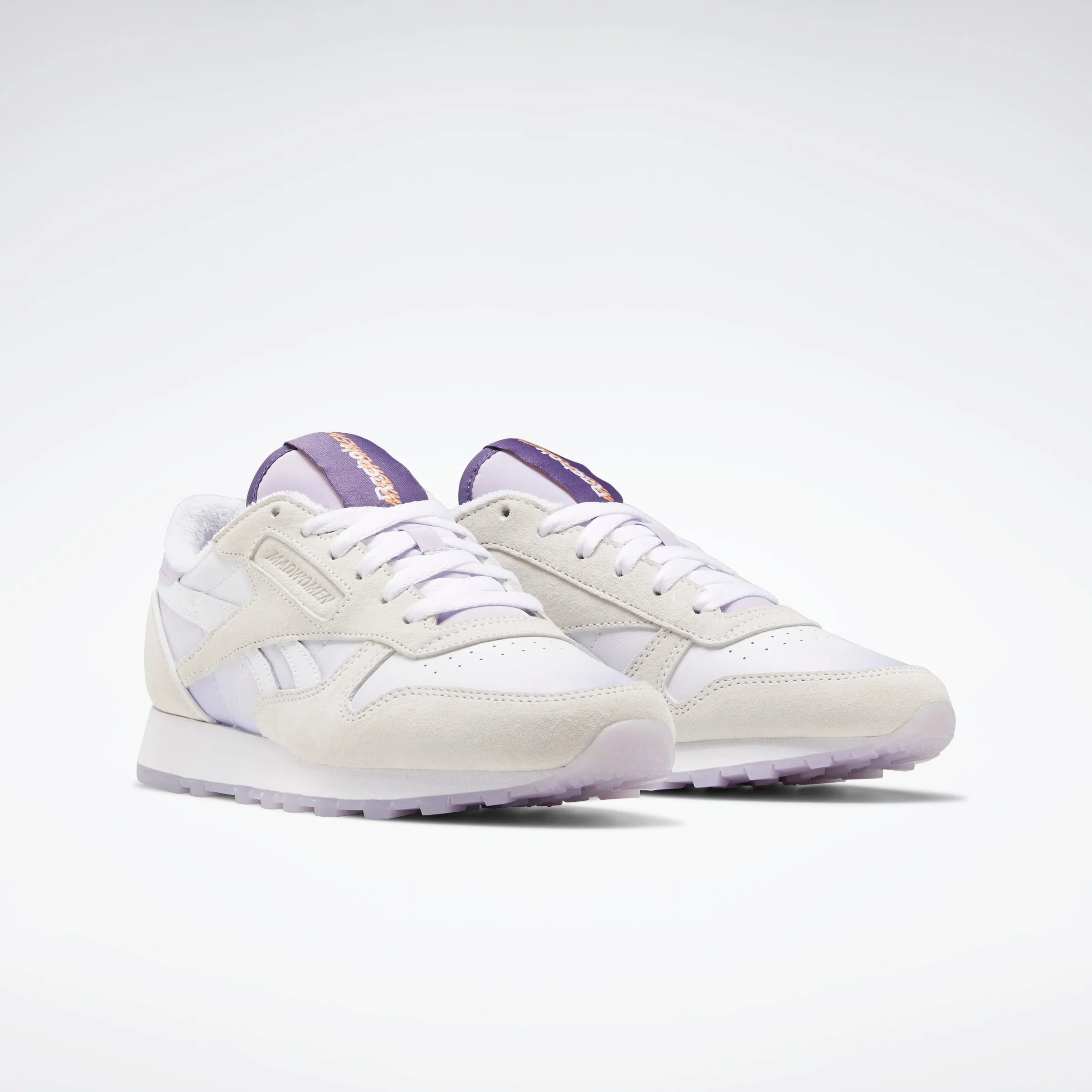 Reebok Footwear Men Madwomen Classic Leather Shoes Ftwwht/Ftwwht/Puroas