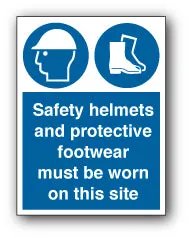 Safety helmets and protective footwear must be worn on this site