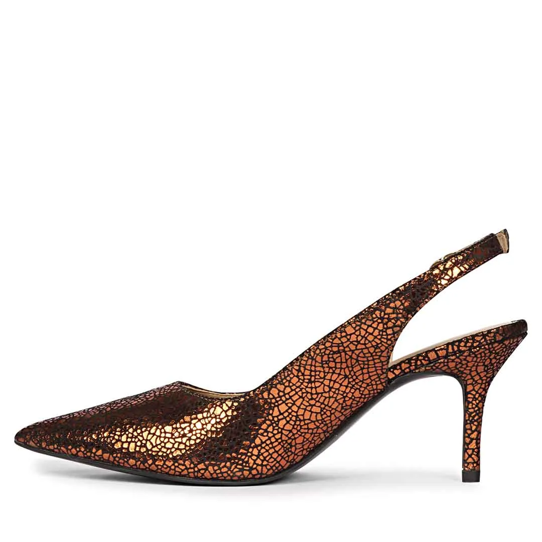 Saint Callie Metallic Bronze Leather Pumps