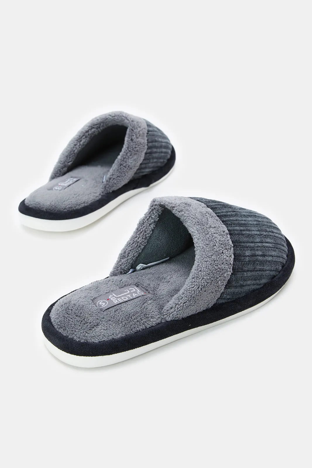 Senior Boys Charcoal Mule Slippers