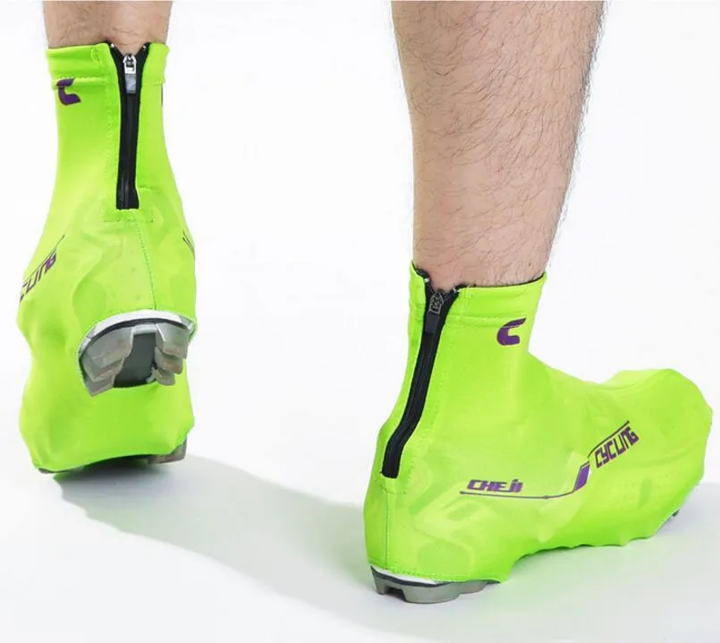 Solid Green Splash-proof Cycling Shoe Covers