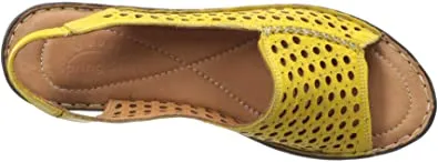 Spring Step | Women's Jordana Leather Slingback Sandal | Color Mustard