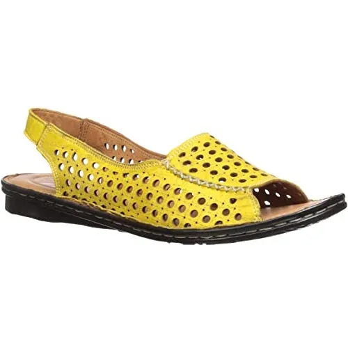 Spring Step | Women's Jordana Leather Slingback Sandal | Color Mustard