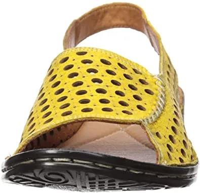 Spring Step | Women's Jordana Leather Slingback Sandal | Color Mustard