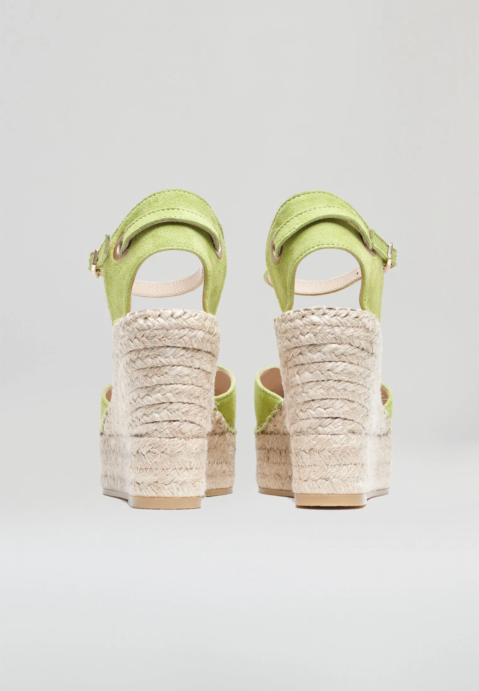 Square Toe Wedges - Lime Suede