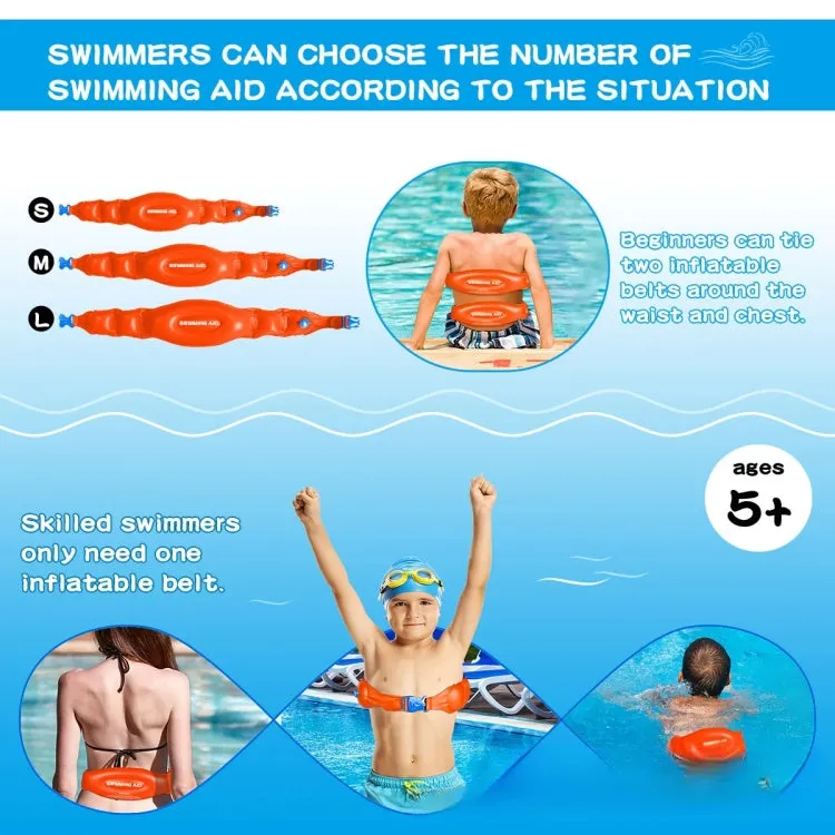 Swimming Auxiliary Belt Inflatable High Buoyancy Floaties for Swim Learning Beginners, Size:  L