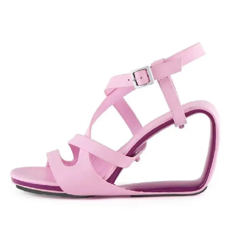 TEEK - Narrow Band Strap Buckle Gladiator Sandals