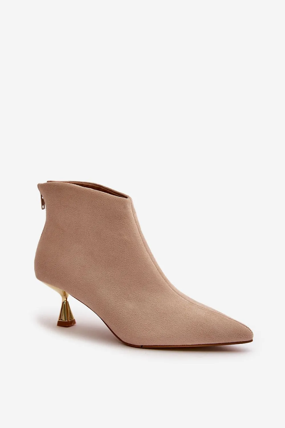 TEEK - Shined Heel Back Zip Ankle Boots