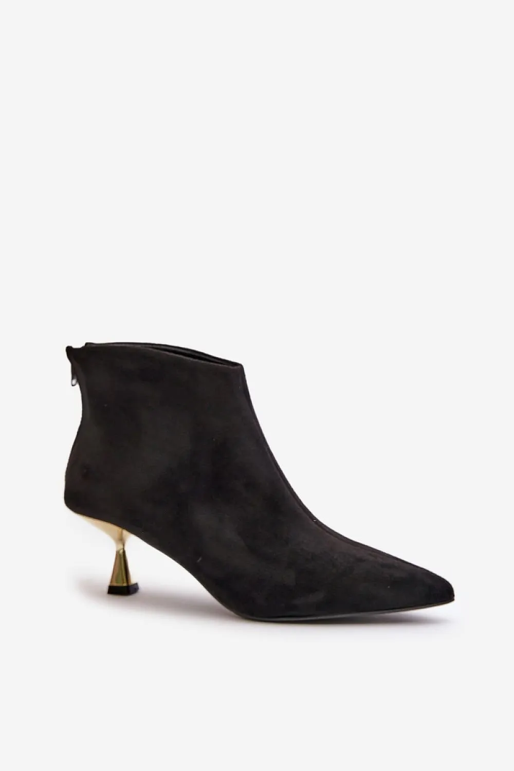 TEEK - Shined Heel Back Zip Ankle Boots