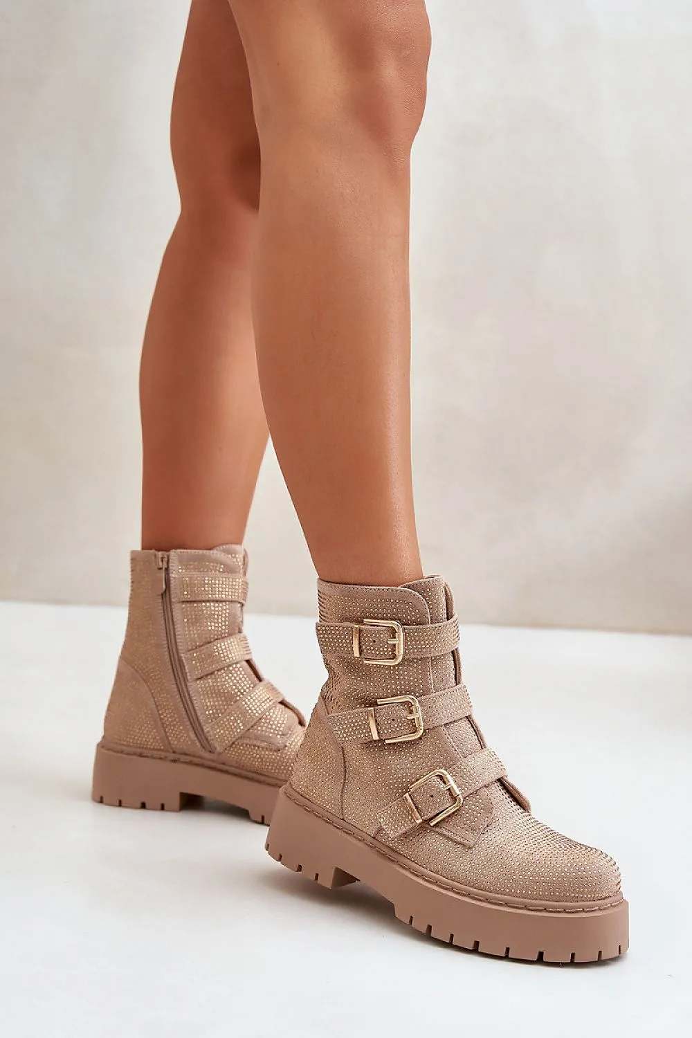 TEEK - Three Buckle Decor Platform Boots