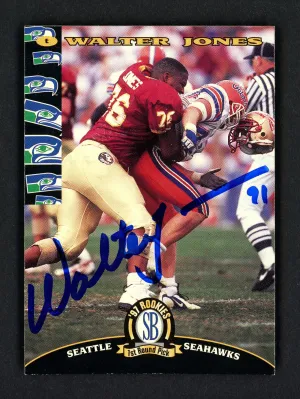 Walter Jones Autographed 1997 Score Board Rookie Card #61 Seattle Seahawks SKU #158413