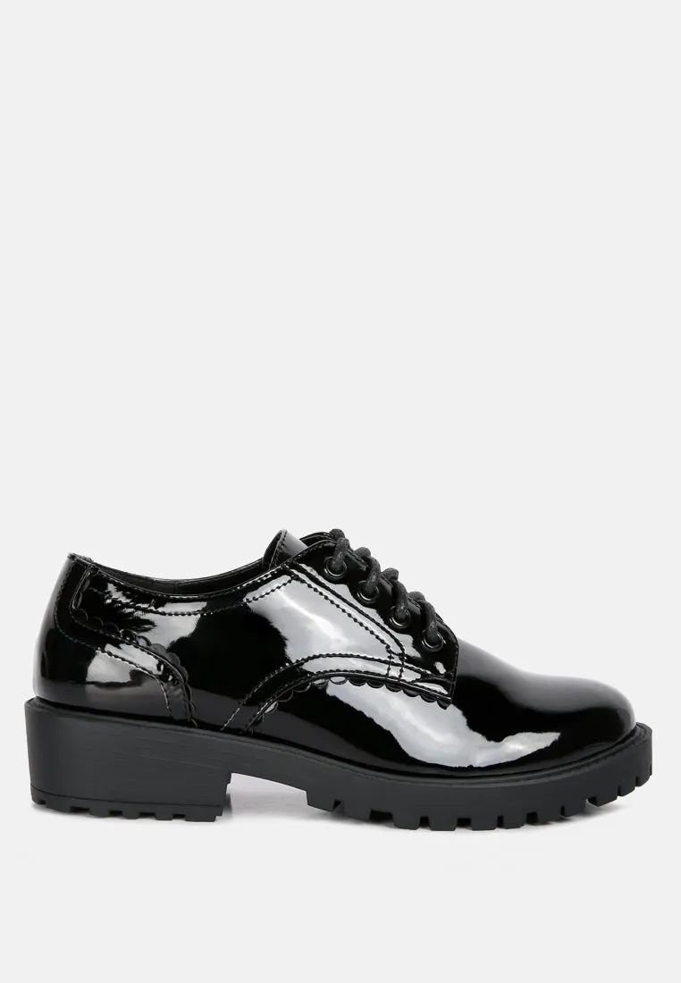 Whittle Patent Lace Up Derby Shoes