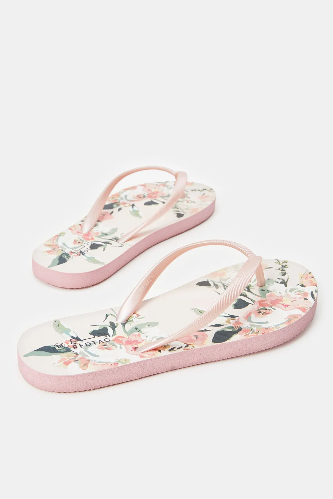 Women Pink Floral Flip Flop