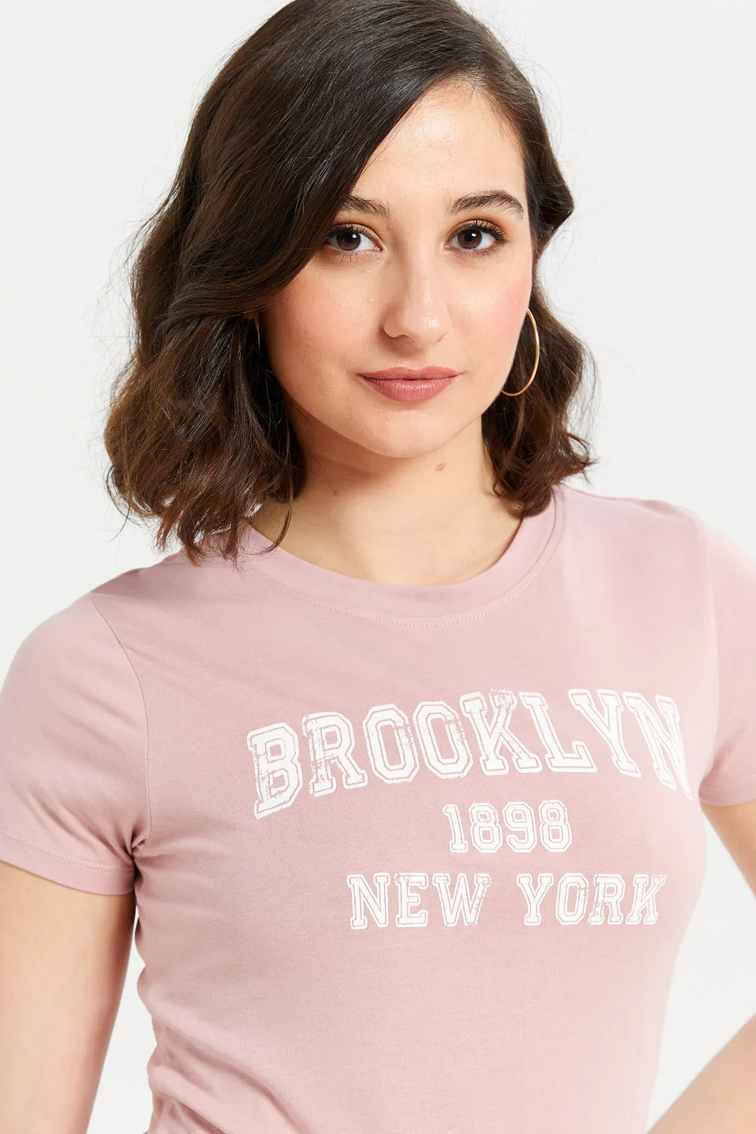 Women Pink Graphic T-Shirt