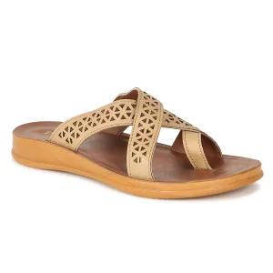 Women's Beige Stimulus Flip Flops