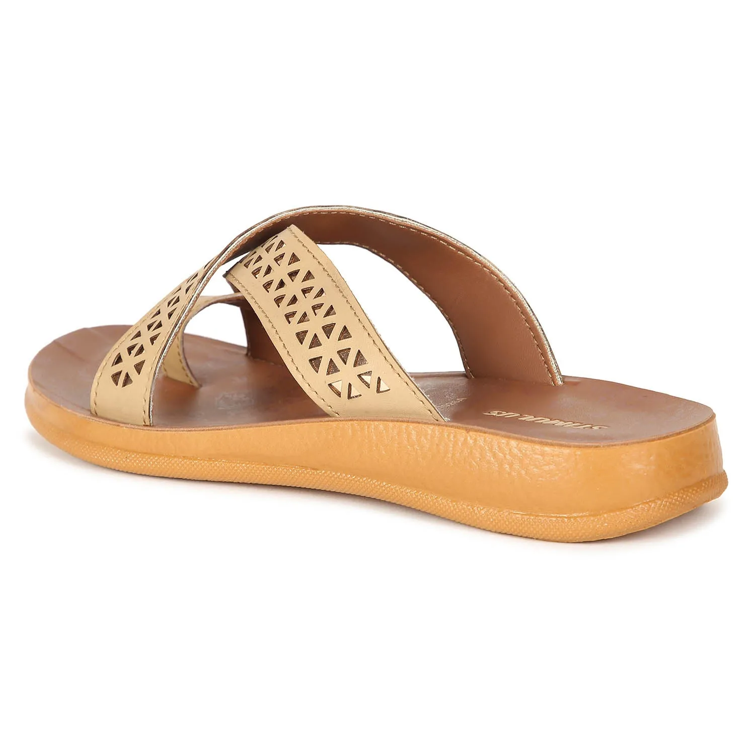 Women's Beige Stimulus Flip Flops