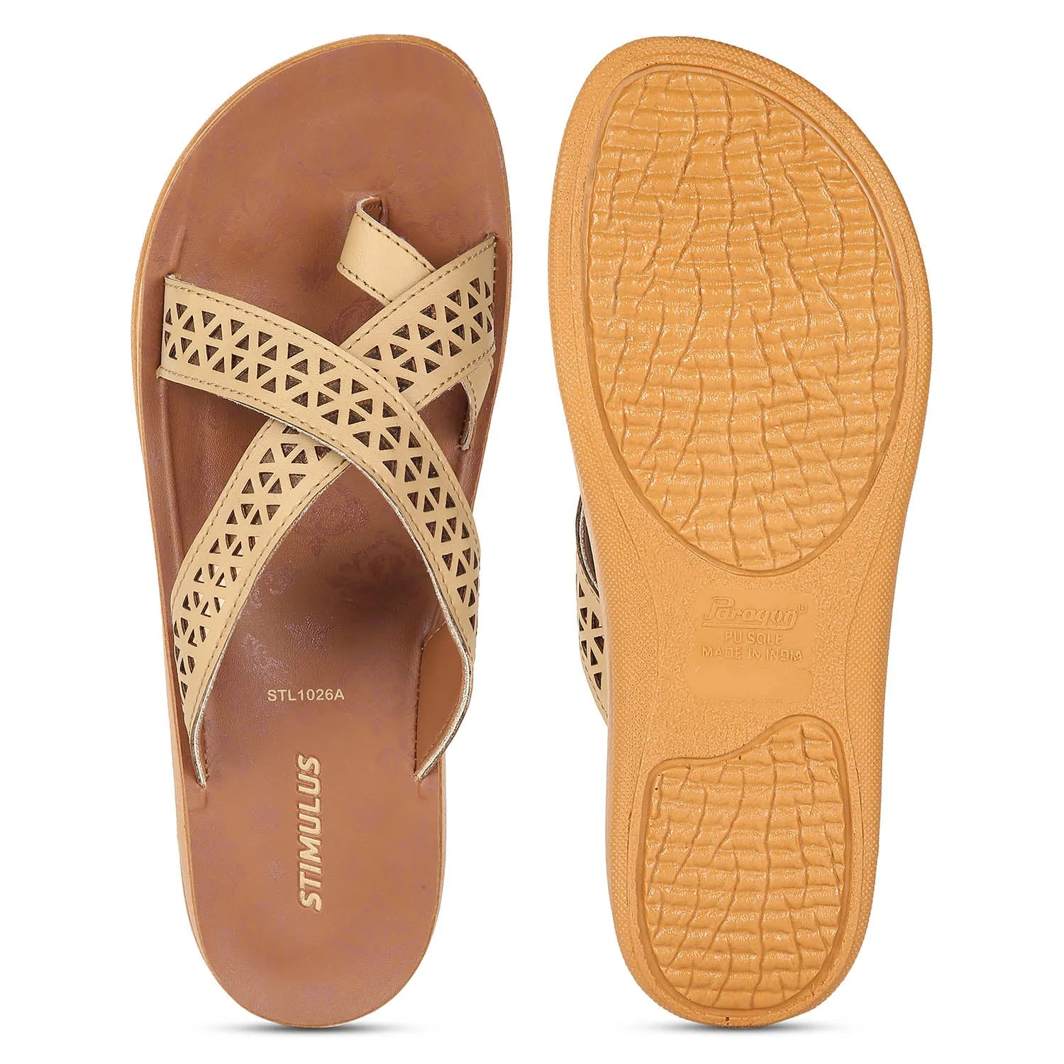 Women's Beige Stimulus Flip Flops