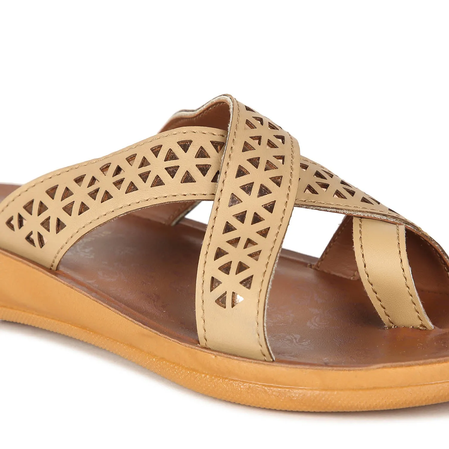 Women's Beige Stimulus Flip Flops