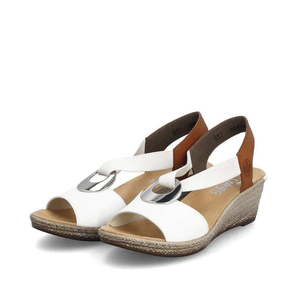 WOMEN'S RIEKER FANNI H6 WEDGE | WHITE / CAYENNE