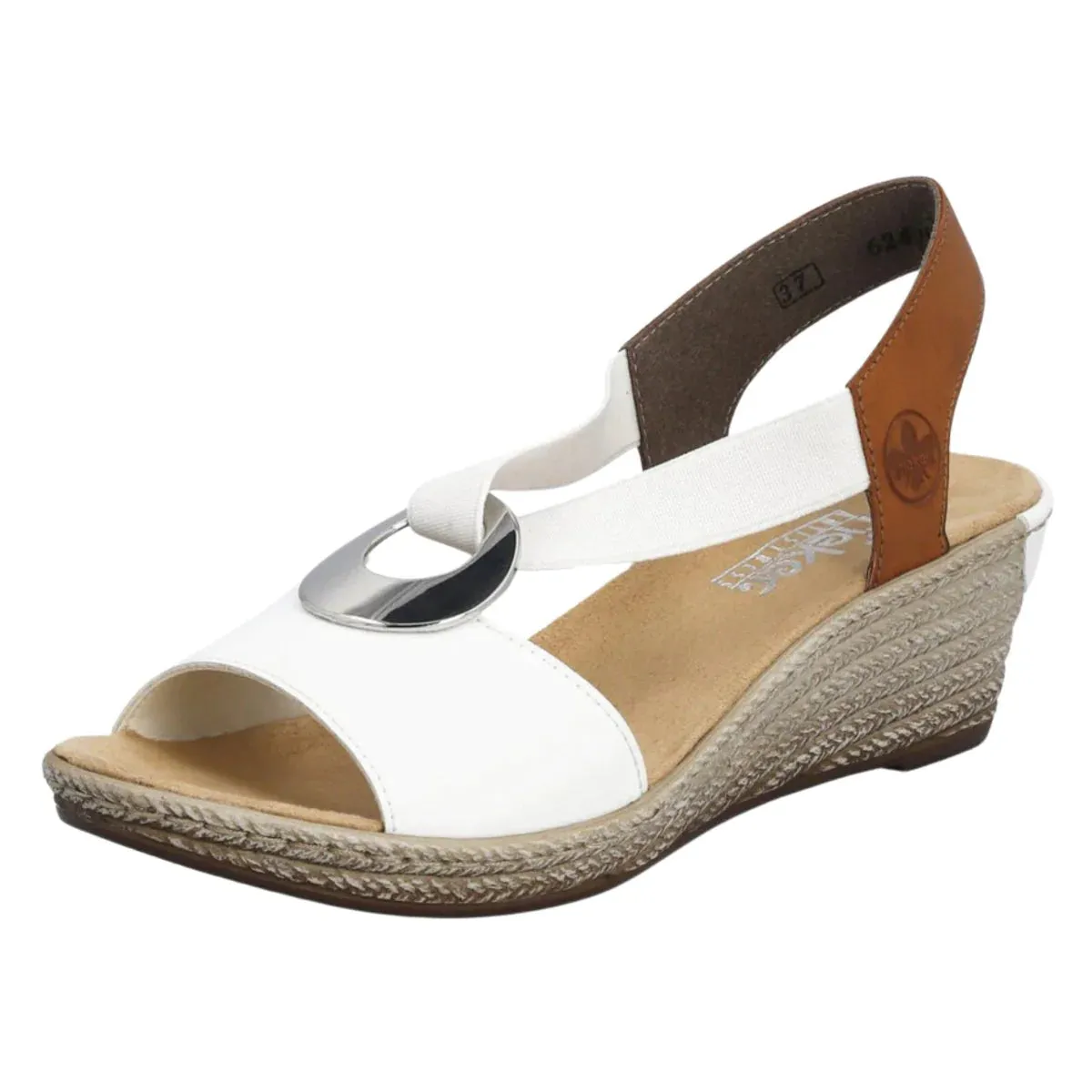 WOMEN'S RIEKER FANNI H6 WEDGE | WHITE / CAYENNE